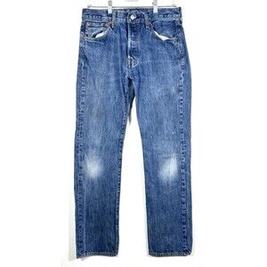 Levi's 501 Original 30x32 Blue Stretch Jeans Dark Wash 5 Button Fly